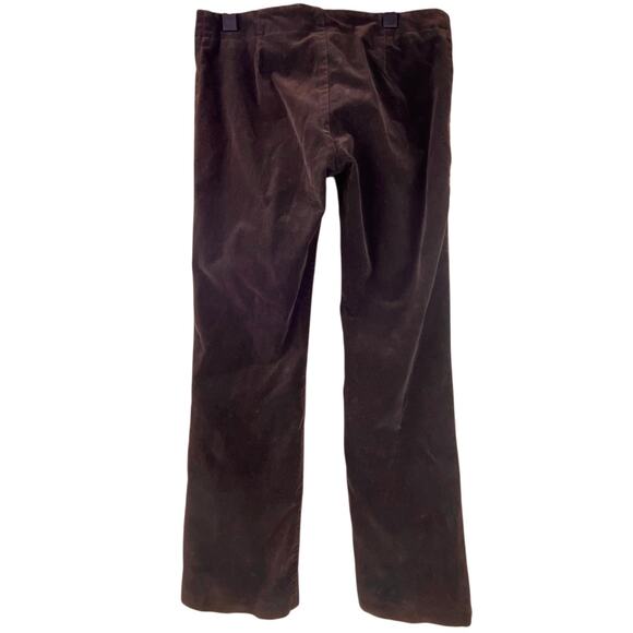 Vintage Y2K Low Rise Embroidered Velvet Pants Size 4 Brown Boho Floral - Picture 5 of 7